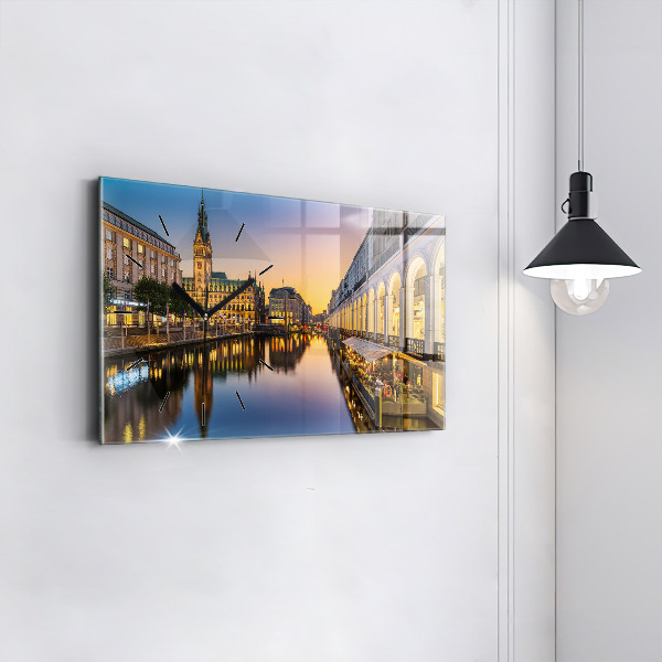 Horizontal wall clock Hamburg City Hall