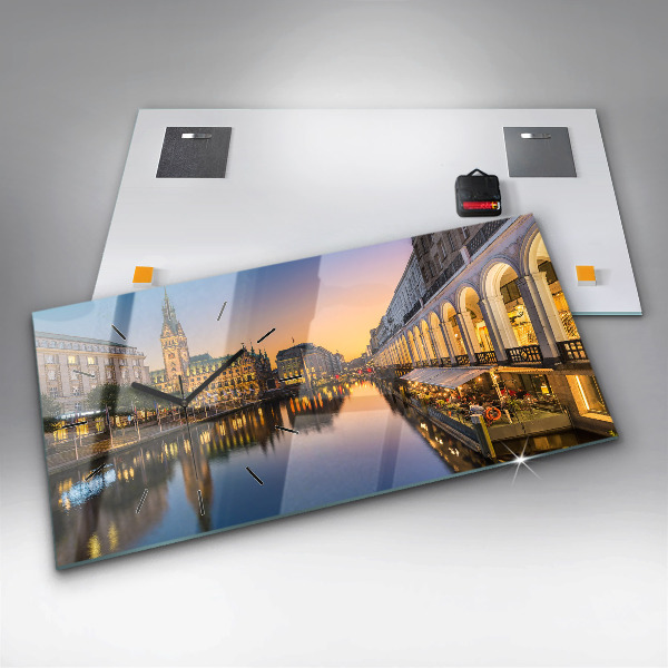 Horizontal wall clock Hamburg City Hall