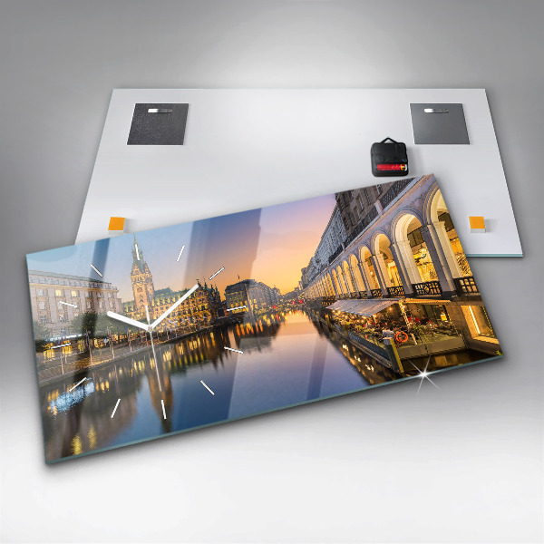 Horizontal wall clock Hamburg City Hall