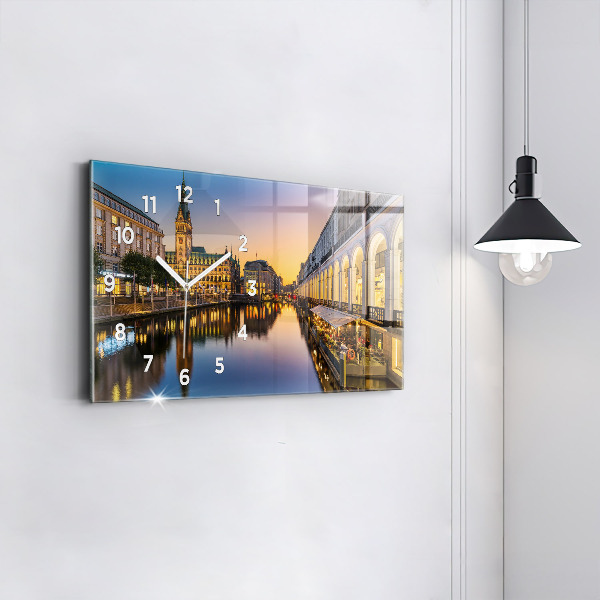 Horizontal wall clock Hamburg City Hall