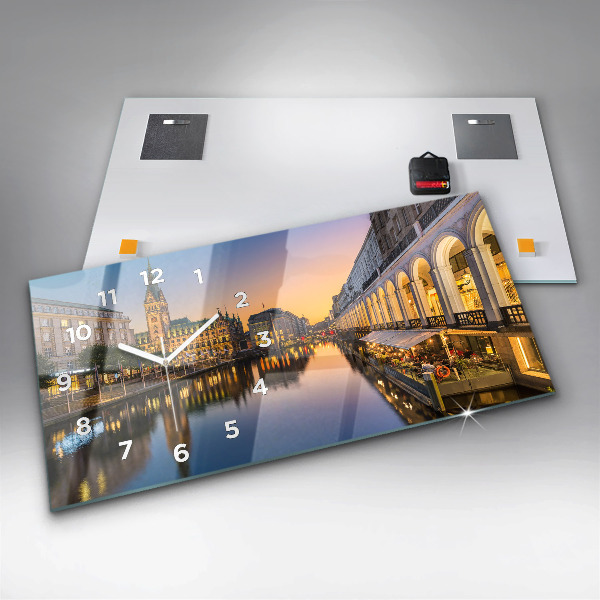 Horizontal wall clock Hamburg City Hall