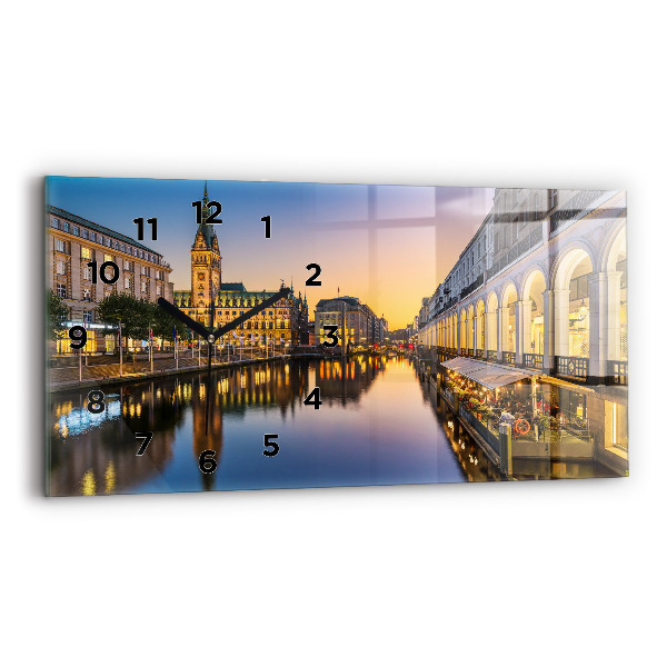 Horizontal wall clock Hamburg City Hall