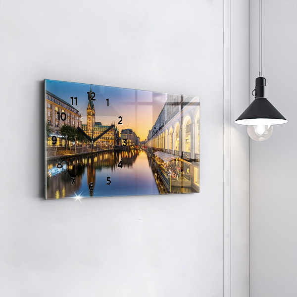 Horizontal wall clock Hamburg City Hall