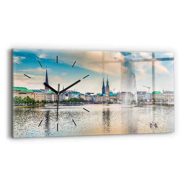 Horizontal wall clock Binnenalster in Hamburg