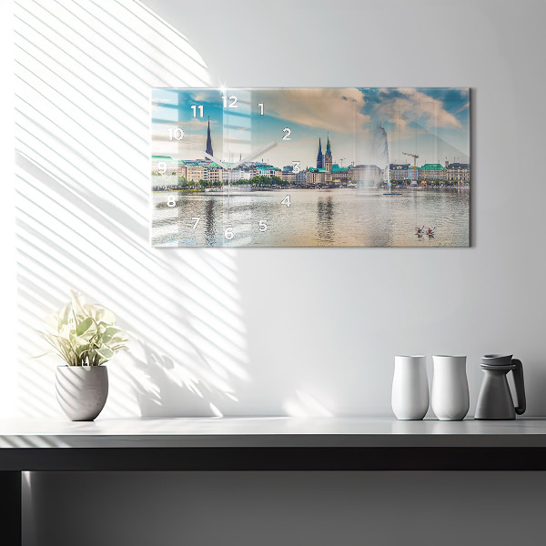 Horizontal wall clock Binnenalster in Hamburg