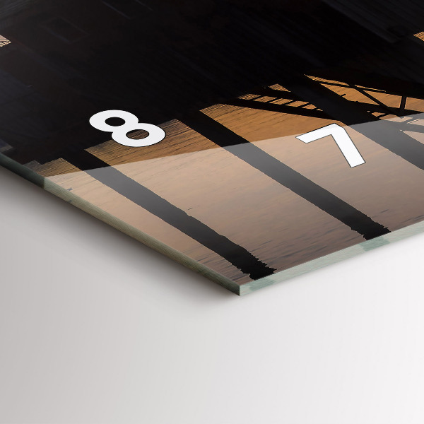 Horizontal wall clock Sunset over the lake