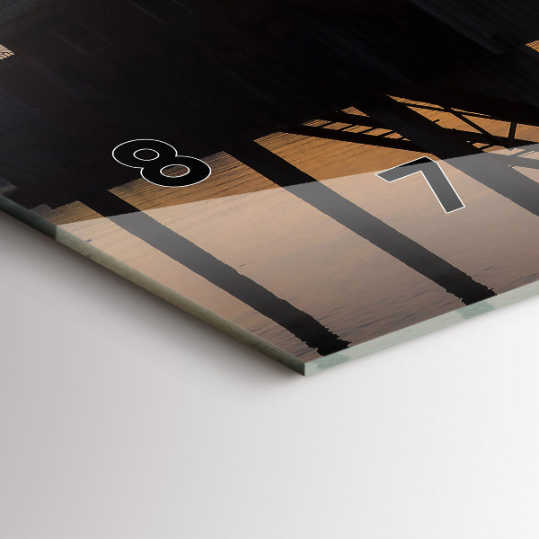 Horizontal wall clock Sunset over the lake