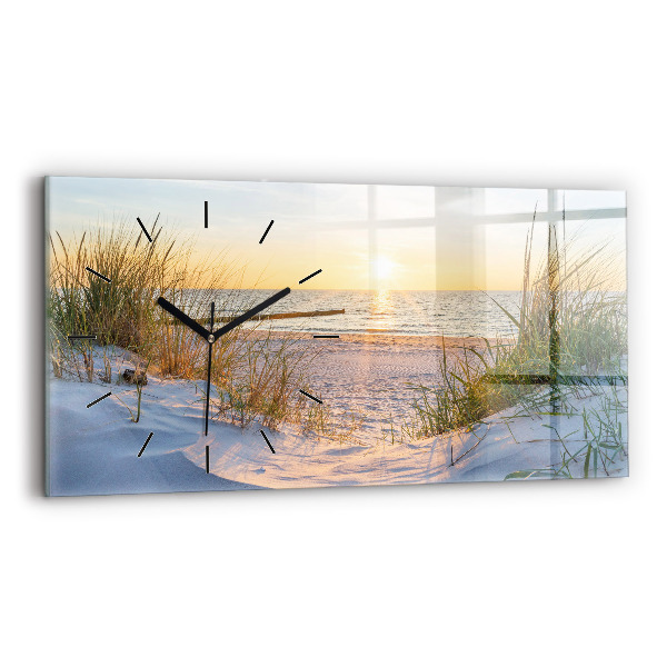 Horizontal wall clock Sunset over the sea