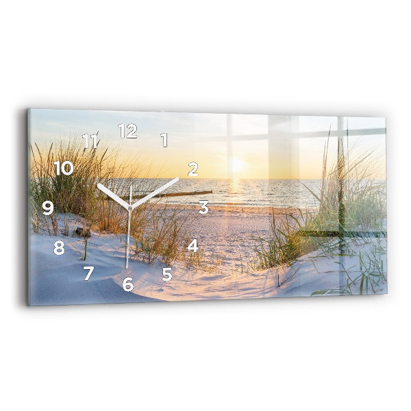 Horizontal wall clock Sunset over the sea