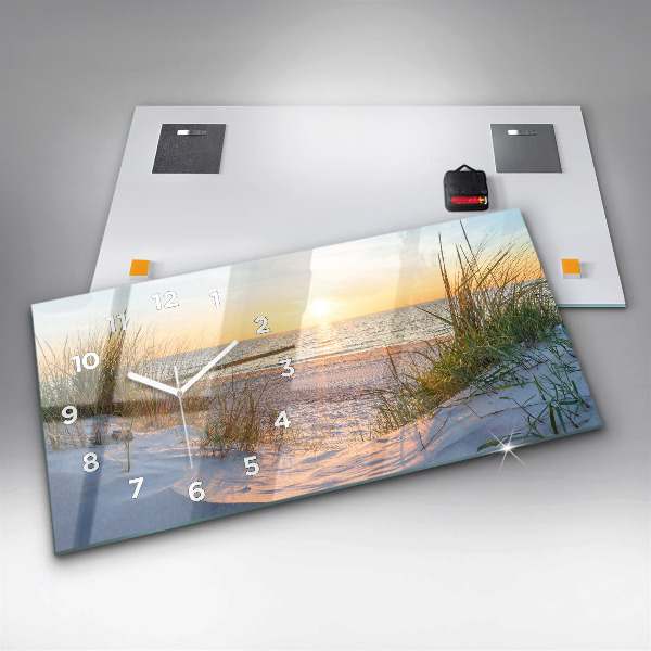 Horizontal wall clock Sunset over the sea