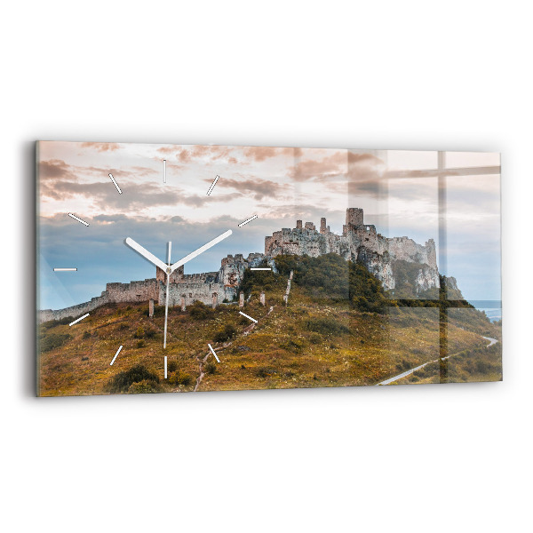 Horizontal wall clock Spiš Castle in Slovakia