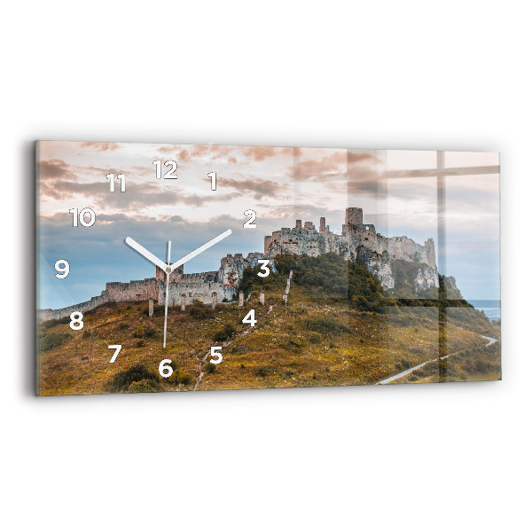 Horizontal wall clock Spiš Castle in Slovakia