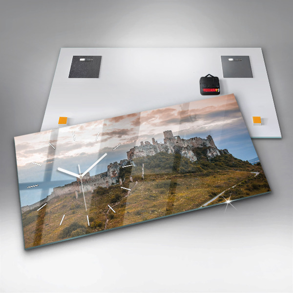 Horizontal wall clock Spiš Castle in Slovakia