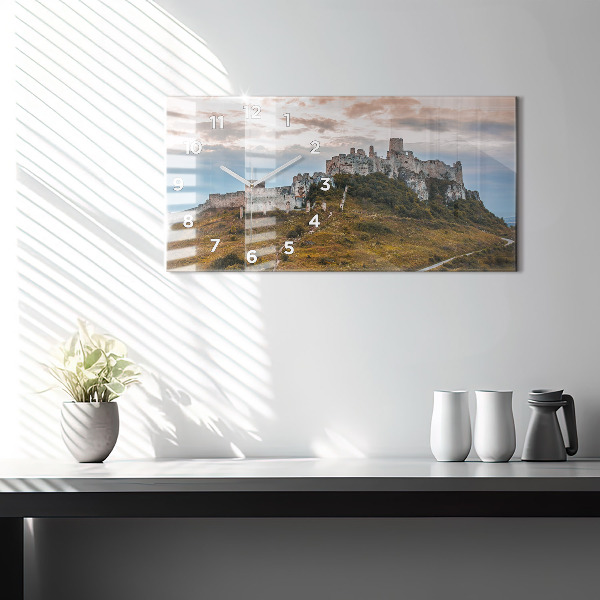 Horizontal wall clock Spiš Castle in Slovakia
