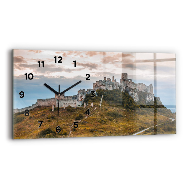 Horizontal wall clock Spiš Castle in Slovakia
