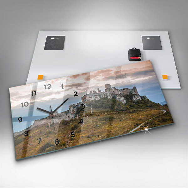 Horizontal wall clock Spiš Castle in Slovakia