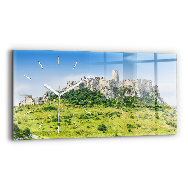Horizontal wall clock Spiš Castle in Slovakia