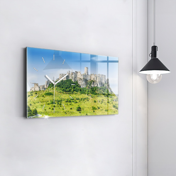 Horizontal wall clock Spiš Castle in Slovakia