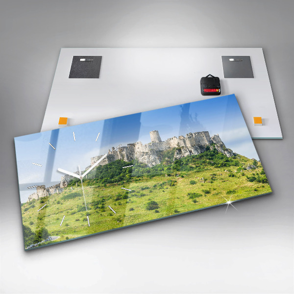 Horizontal wall clock Spiš Castle in Slovakia