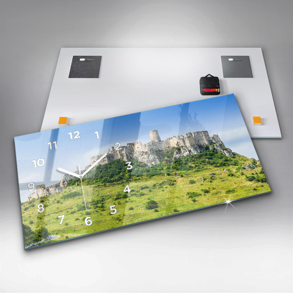 Horizontal wall clock Spiš Castle in Slovakia