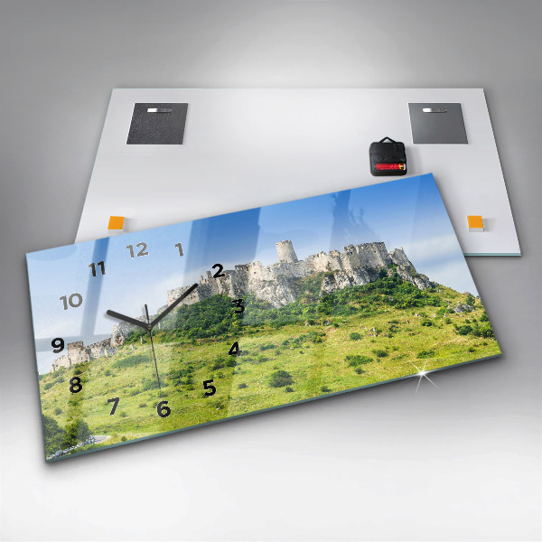 Horizontal wall clock Spiš Castle in Slovakia