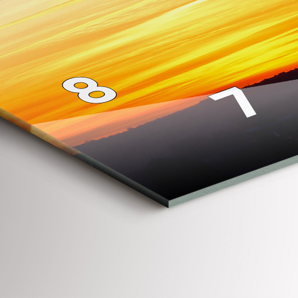 Horizontal wall clock Building and sunset