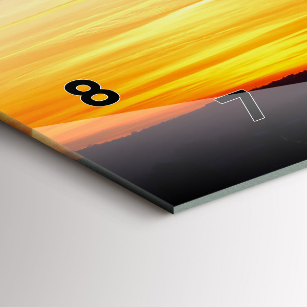 Horizontal wall clock Building and sunset