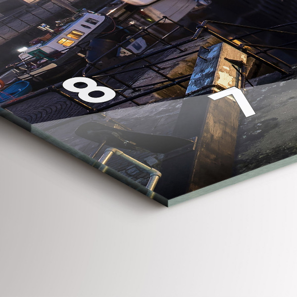 Horizontal wall clock The city lit up at night