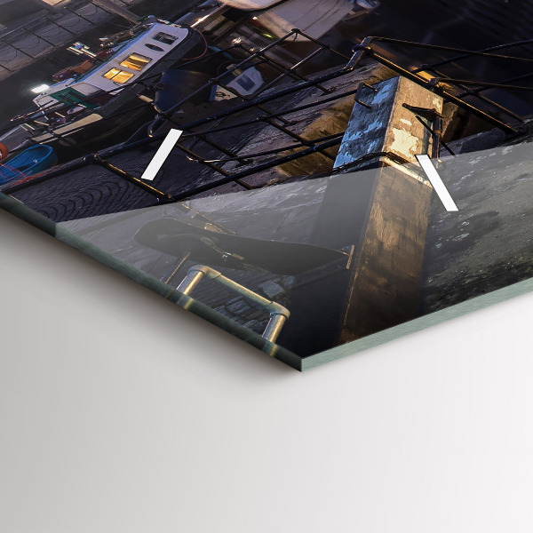 Horizontal wall clock The city lit up at night