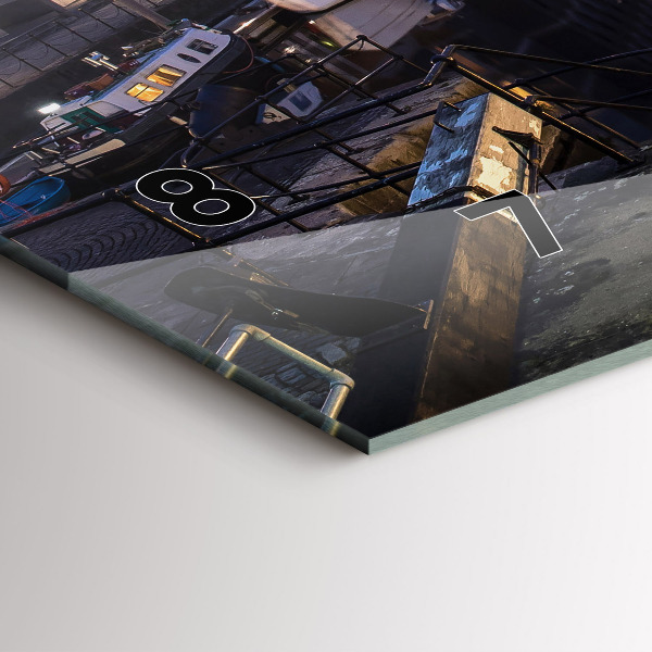 Horizontal wall clock The city lit up at night