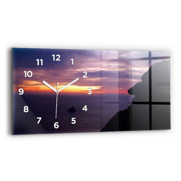 Horizontal wall clock Stone head