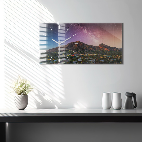 Horizontal wall clock Mountain Landscape