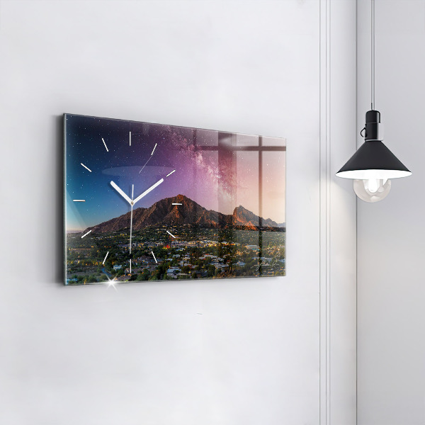 Horizontal wall clock Mountain Landscape