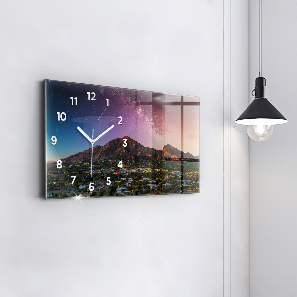 Horizontal wall clock Mountain Landscape
