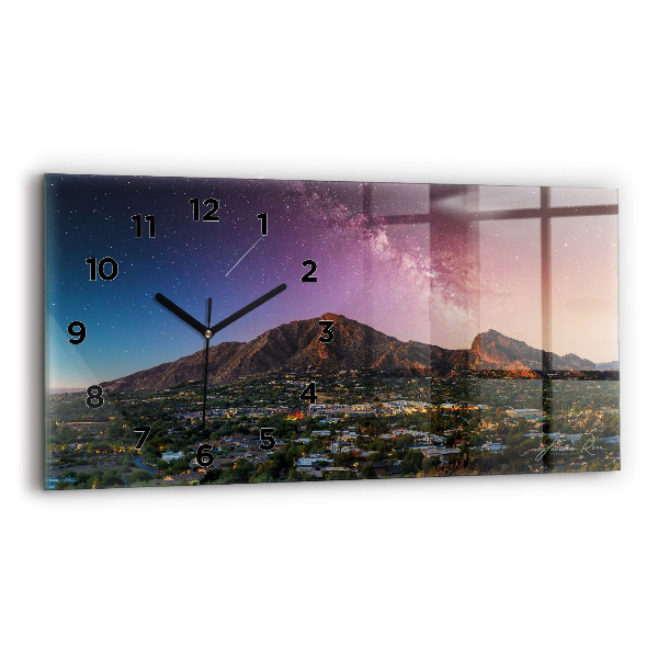 Horizontal wall clock Mountain Landscape