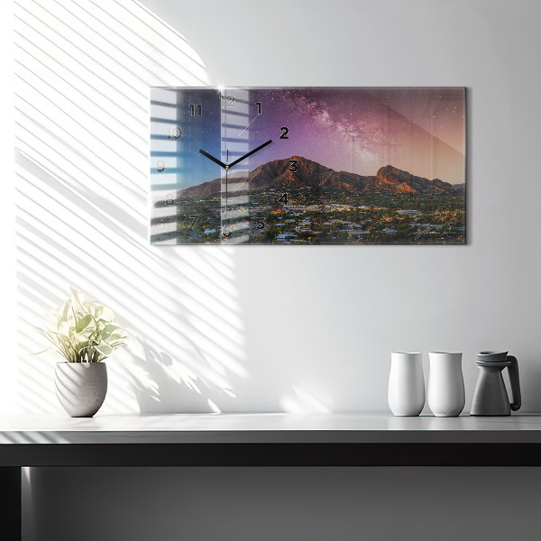 Horizontal wall clock Mountain Landscape
