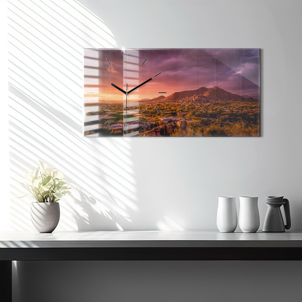 Horizontal wall clock North Scottsdale Sunset