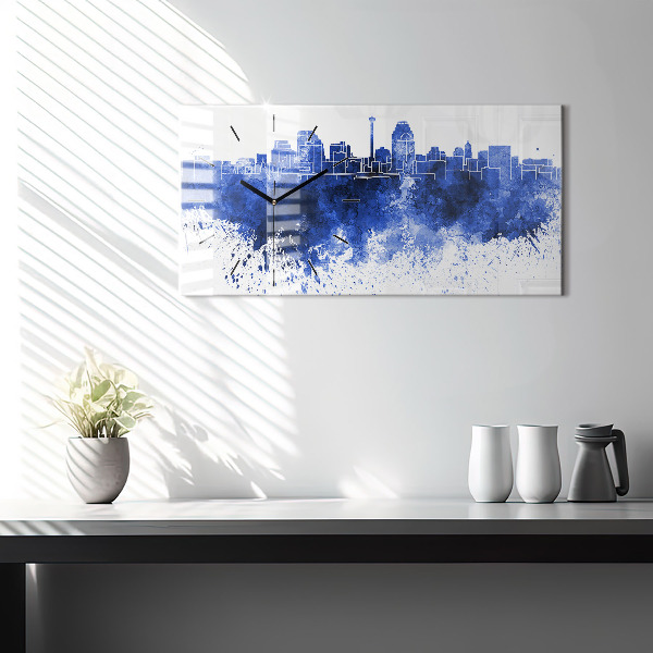 Horizontal wall clock San Antonio Watercolors
