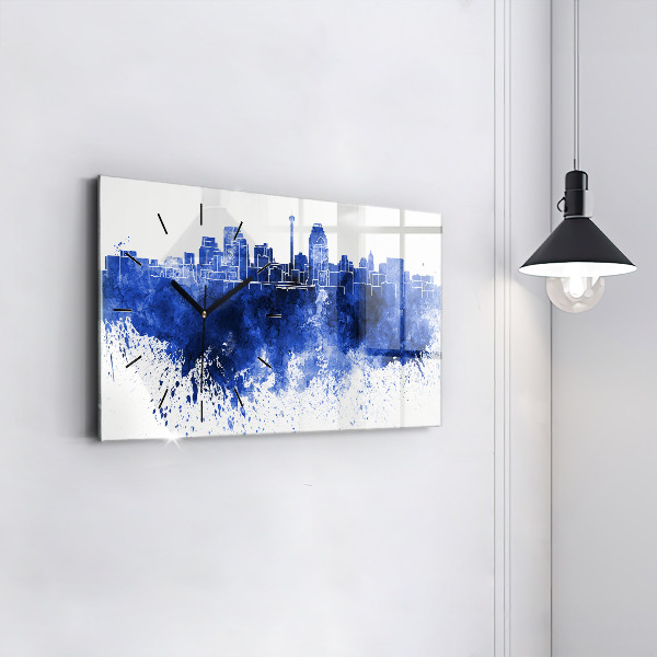 Horizontal wall clock San Antonio Watercolors