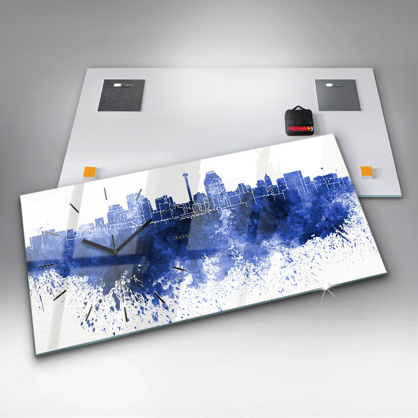 Horizontal wall clock San Antonio Watercolors