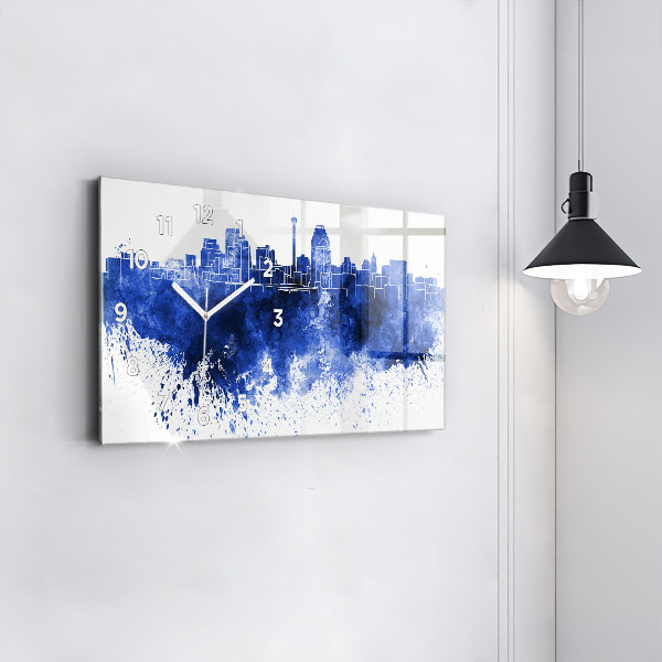 Horizontal wall clock San Antonio Watercolors