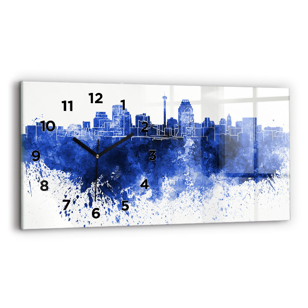 Horizontal wall clock San Antonio Watercolors