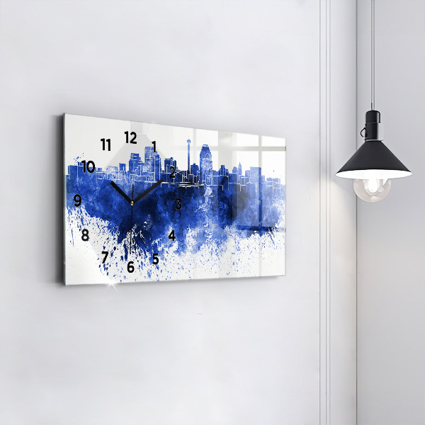 Horizontal wall clock San Antonio Watercolors