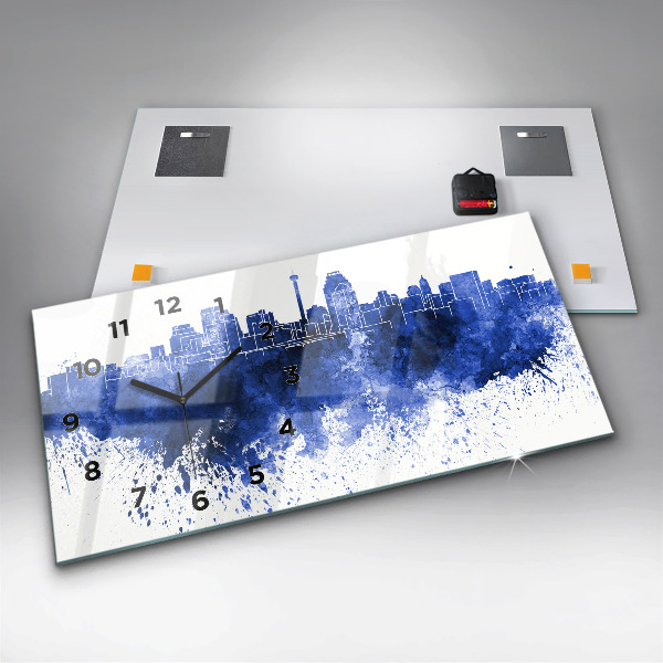Horizontal wall clock San Antonio Watercolors