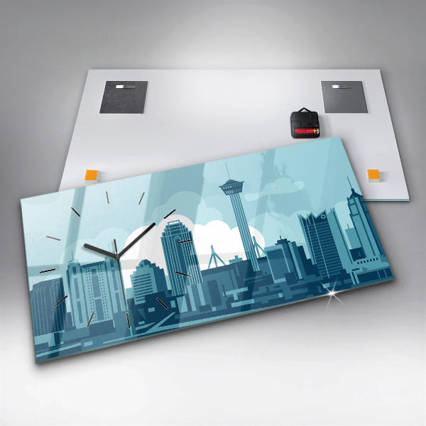 Horizontal wall clock Architecture in the USA