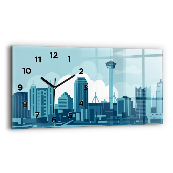 Horizontal wall clock Architecture in the USA