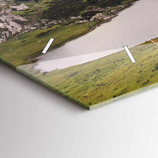 Horizontal wall clock Lake and Pyrenees Mountains