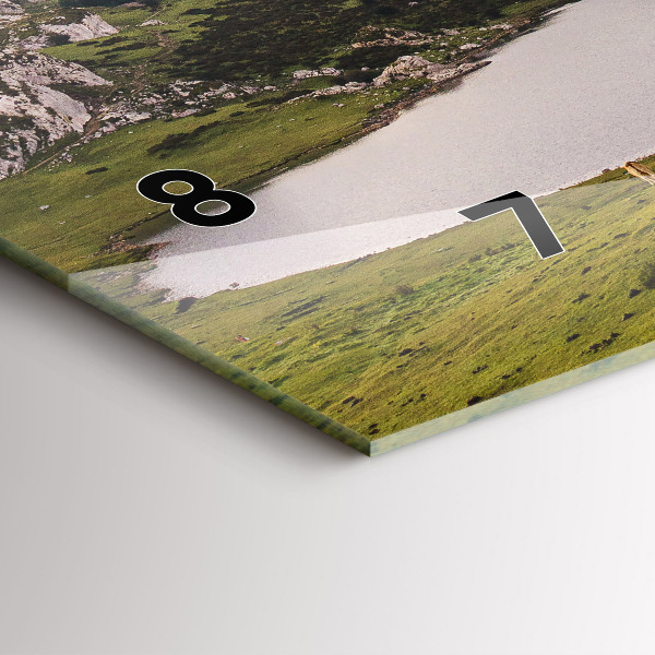 Horizontal wall clock Lake and Pyrenees Mountains