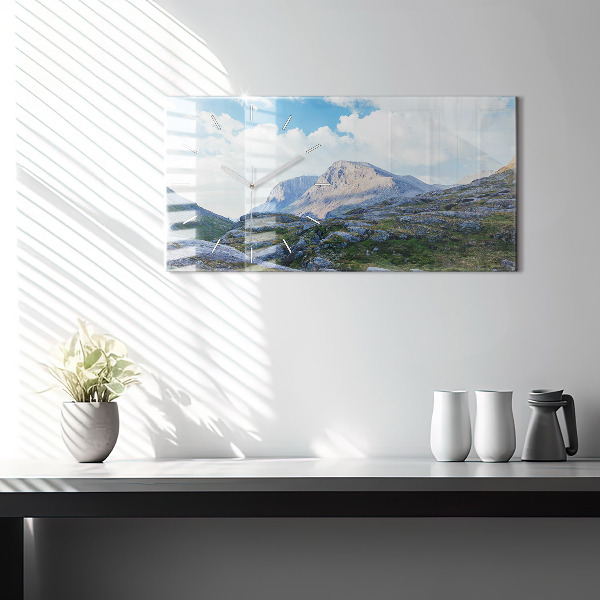 Horizontal wall clock Rocky Landscape
