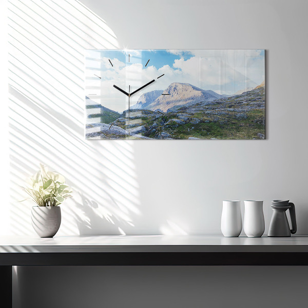 Horizontal wall clock Rocky Landscape
